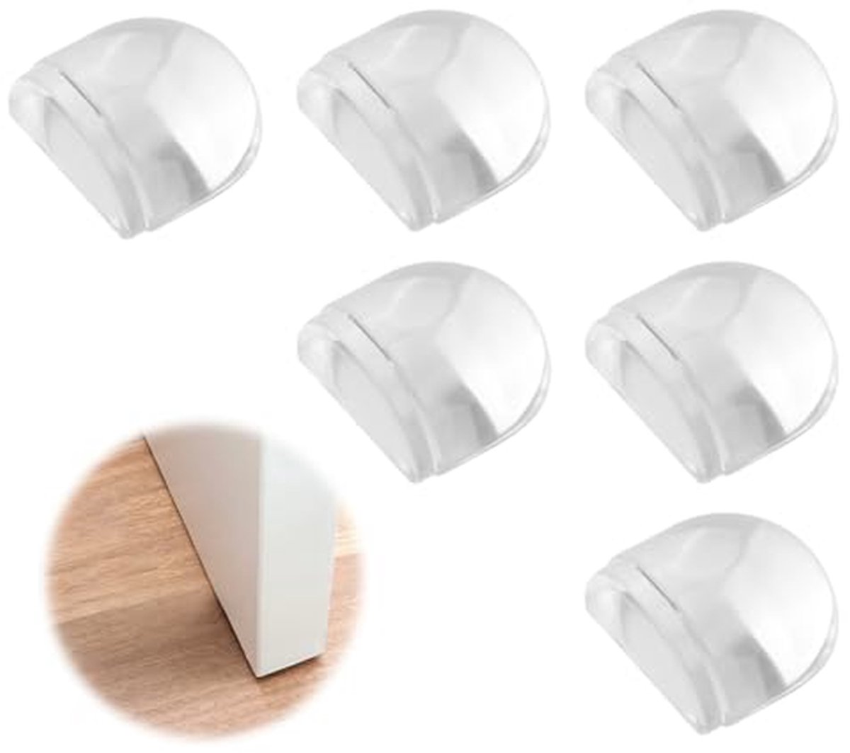 Deurstoppers - Zelfklevend - Muren Beschermen - Onzichtbaar Design - 6 Stuks - Transparant
