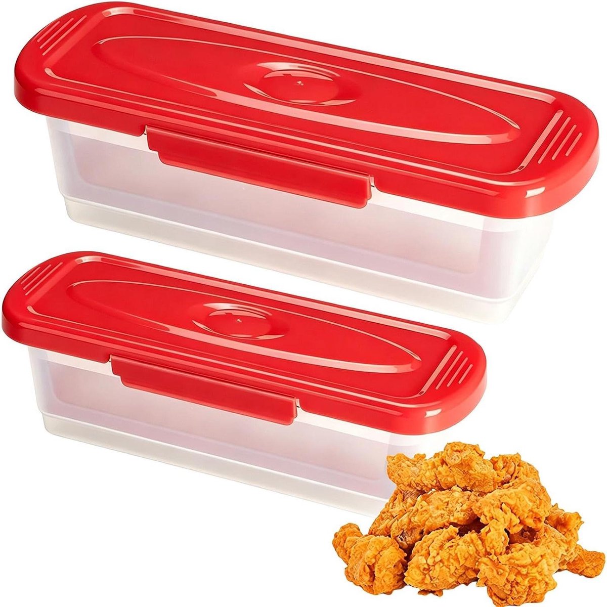 Paneer Schudbeker - Paneer Shaker Container - Gelijkmatig Paneren - Dubbele Kom Ontwerp - 35 x 12 x 12 cm
