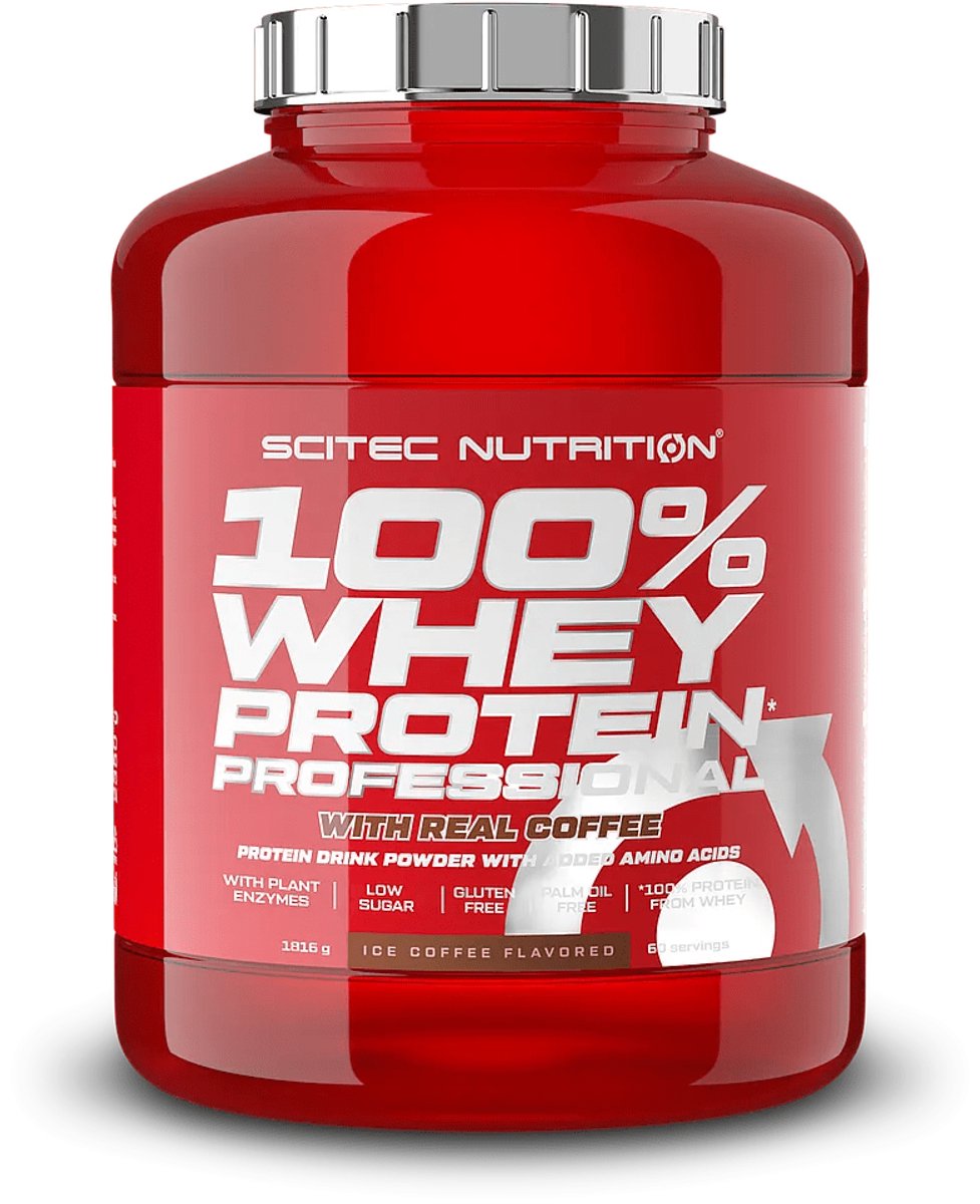 Scitec Nutrition® - 100% Whey Protein Professional (1816 gram - Ice Coffee) - Koffie - 60 eiwitshakes - Premium proteine poeder - eiwitpoeder met aminozuren