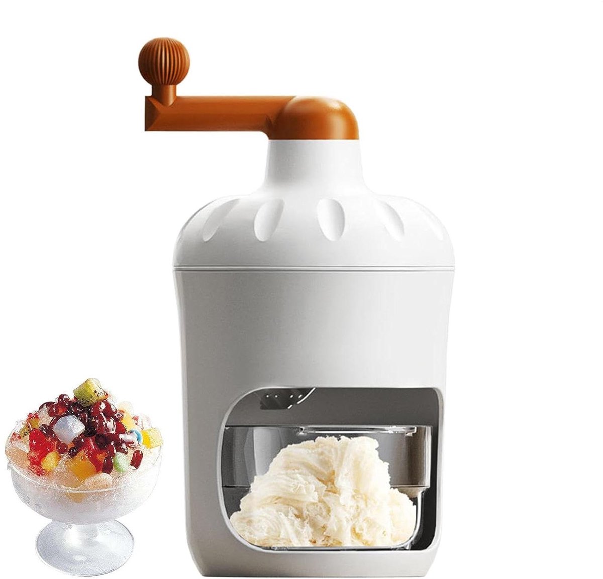 IJsmachine Geschoren IJs - Handmatige IJsmaker Crusher - Desserts Maken - Roestvrij Staal - 15.6 x 15.4 x 15.6 cm