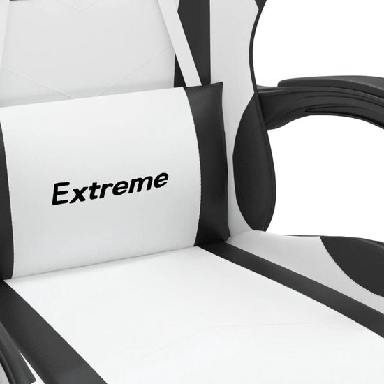 Gaming stoel - Comfortabele zetel - Ontspannen gamen - Verstelbare rugleuning - 360 graden draaibaar - Wit zwart — afbeelding 3