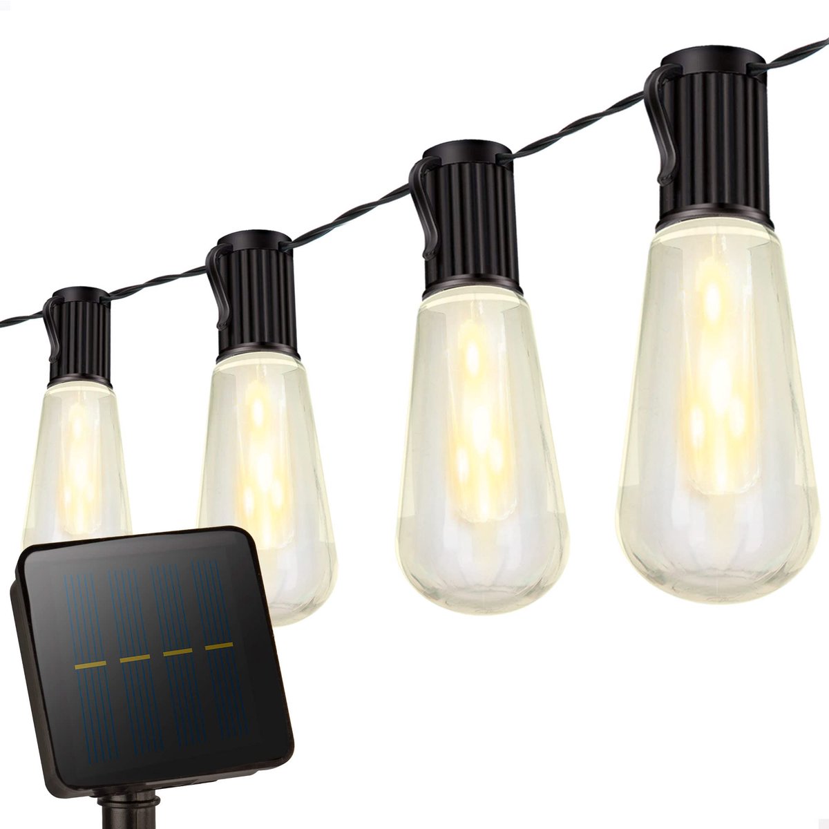 SnelShoppen - Solar Actieve LED-Lichtketting voor Buiten, 1,5 m Warm Licht met 10 Zonnelampen, 4 m Kabel, Waterdicht IP44 voor Tuin, Feest en Camping
