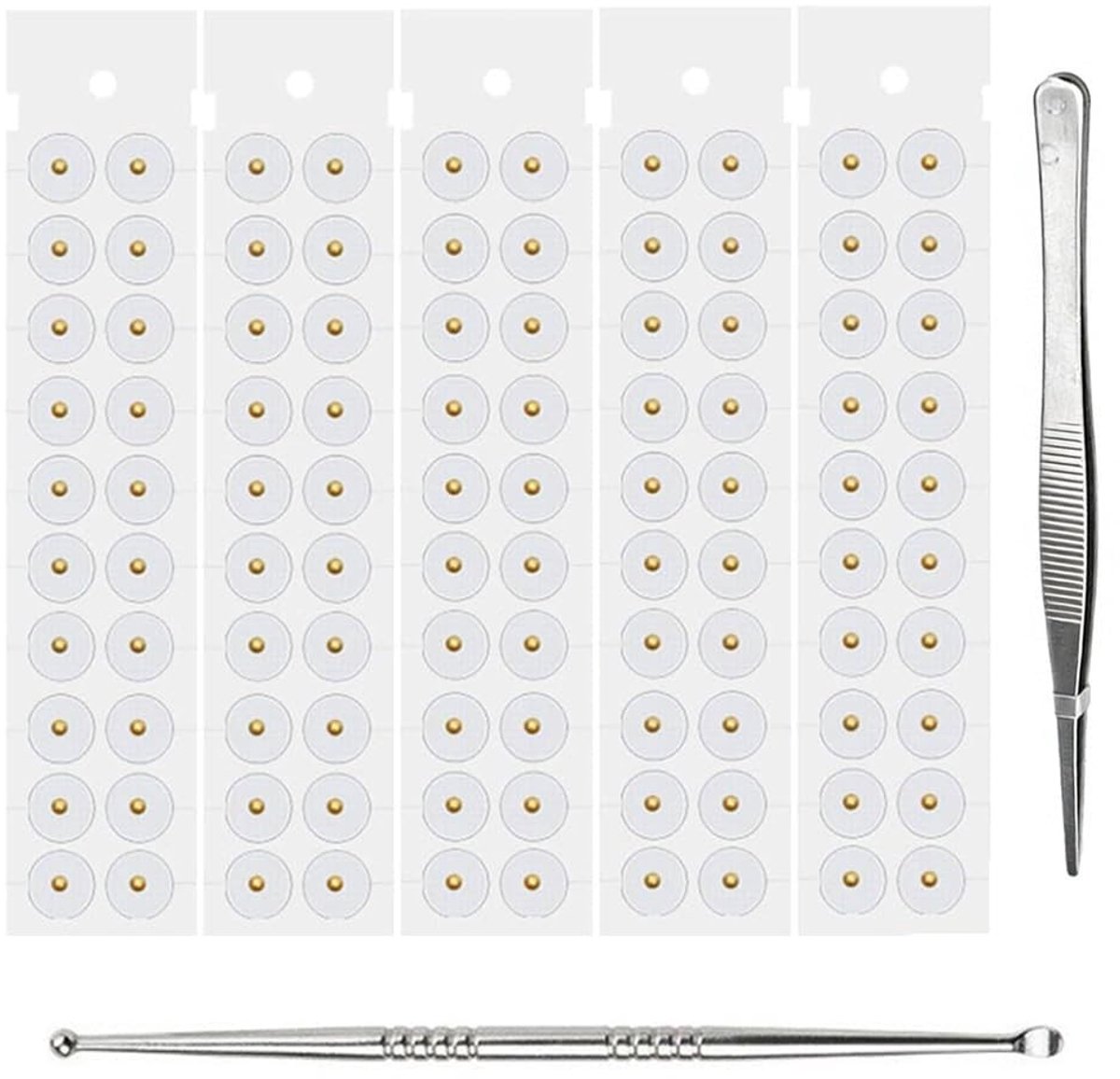 Dailygoods - 100 Stuks Ear Seeds Kit Halboormassage Oorpleisters - Acupressuur voor Ontspanning en Slaaphulp