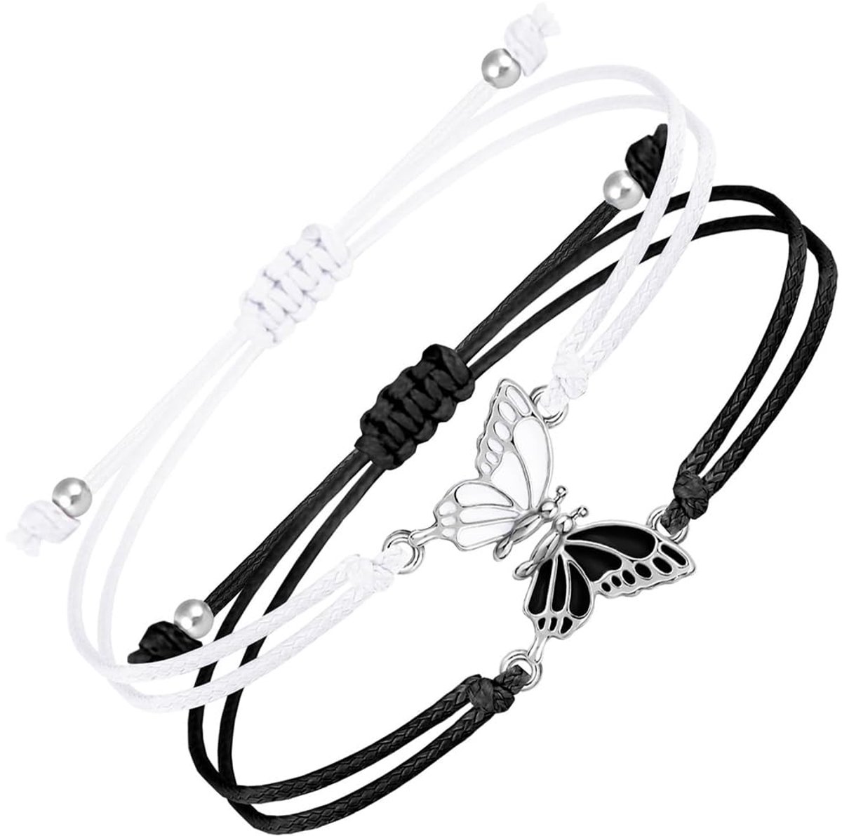 Dailygoods - Vriendschapsarmbanden Set van 2 - Verstelbare Vlinderarmbanden voor Beste Vrienden