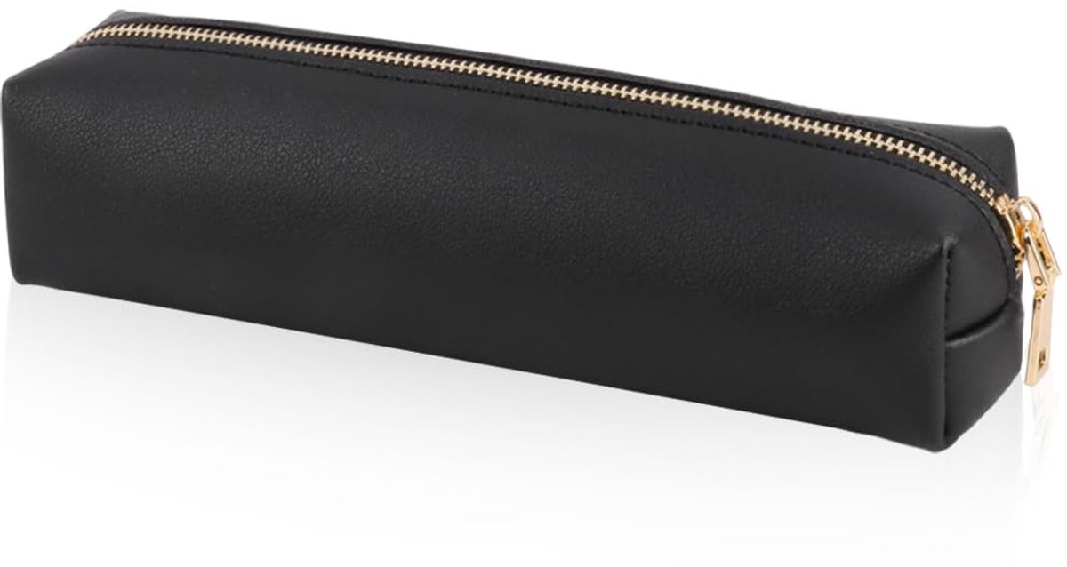 Dailygoods - PU Leren Pennen Etui - Cosmetic Makeup Bag Zwart