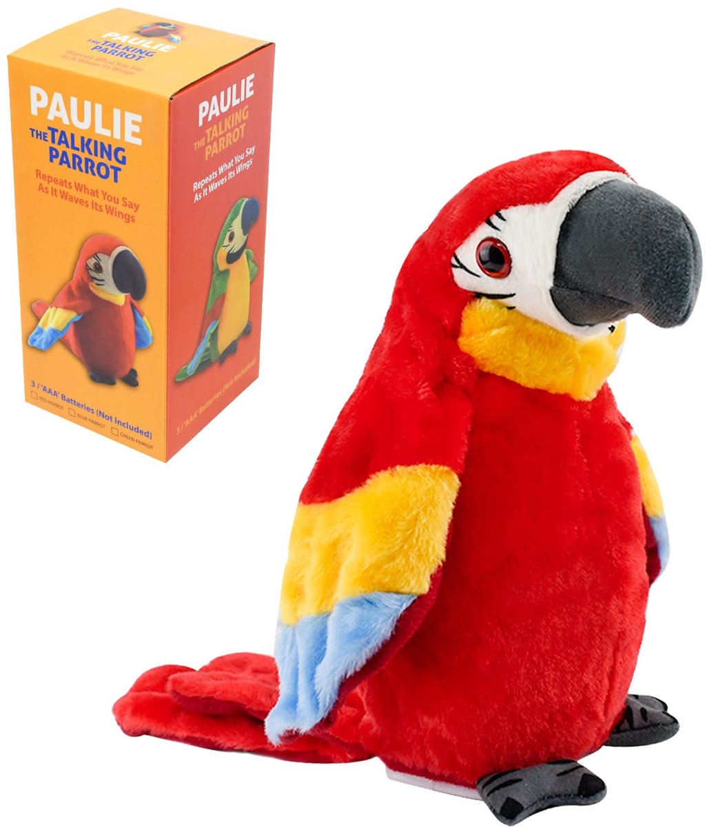 Dailygoods- Papegaai Geluidsherhalend - Pluche Interactief Speelgoed - Educatief Speelgoed - Pratende Papegaai - Sensorisch Dier - Zwaaiende Vleugels