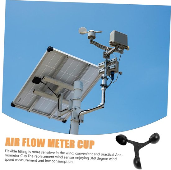 Wind Sensor Cup - Windmeter Onderdeel - Weer Meten - Aluminium Legering - 17 cm - Zwart — afbeelding 3