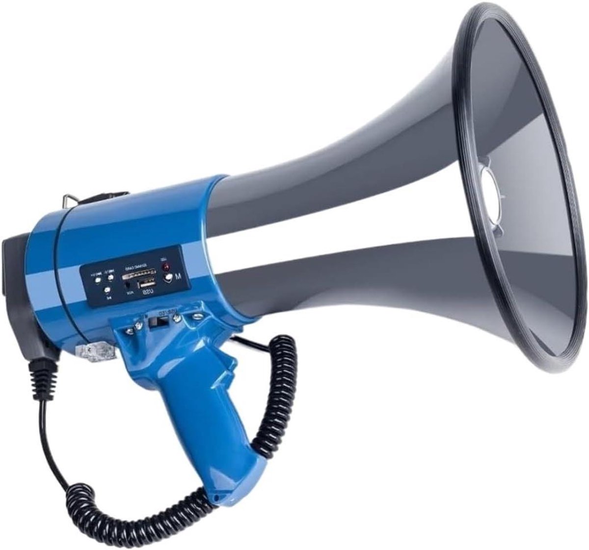 Megafoon met Opnamefunctie - Luidspreker Bullhorn - Publiek Toespraken - USB SD Kaartlezer - 20 Watt - Blauw