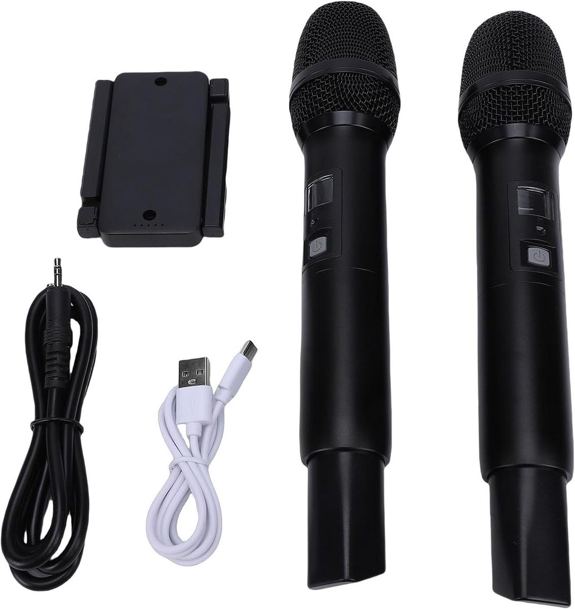 Draadloze Microfoon Set - Karaoke Microfoon Handmicrofoon - Zingen en Presenteren - True Diversity Systeem - 2 Stuks - Zilver