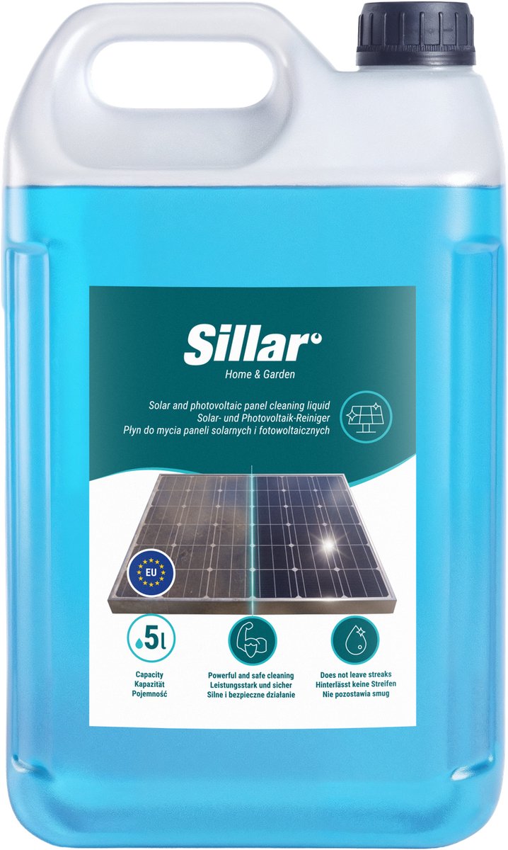 Sillar Zonnepanelenreiniger 5 L - reiniger voor fotovoltaische panelen - gebruiksklaar (RTU)
