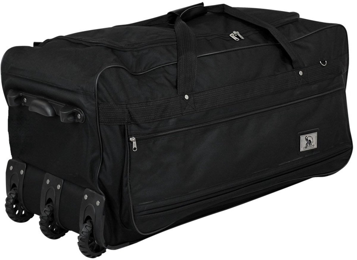 SnelShoppen - Reistas met wieltjes 145 liter - Lichtgewicht Sporttas XXL met Telescoopgreep - Zachte Trolley voor Vakantie, Sport en Camping - Zwart 8