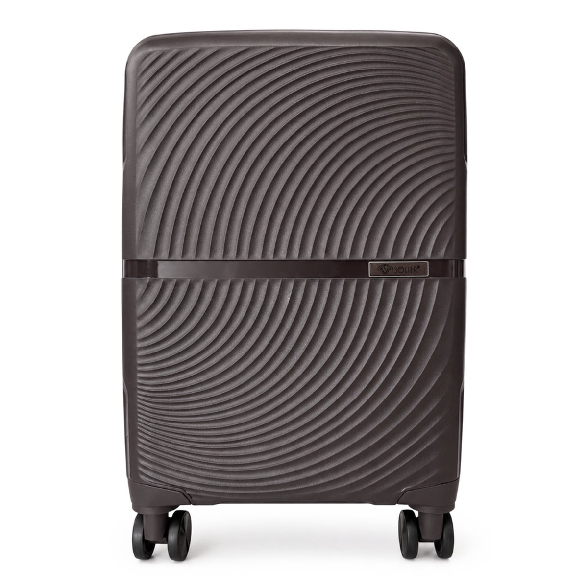 Solier TORIDE 19'' - Handbagagekoffer S - Chocoladebruin - Hardcase van PP - 8 zwenkwielen 360°