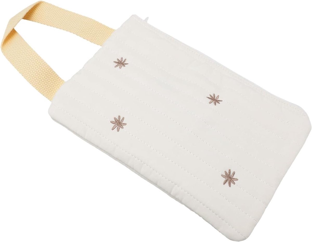Doekjes Dispenser Tas - Wipes Houder - Babyverzorging Onderweg - Herbruikbaar Katoen - 25 x 18 cm - Konijn (Sterren)