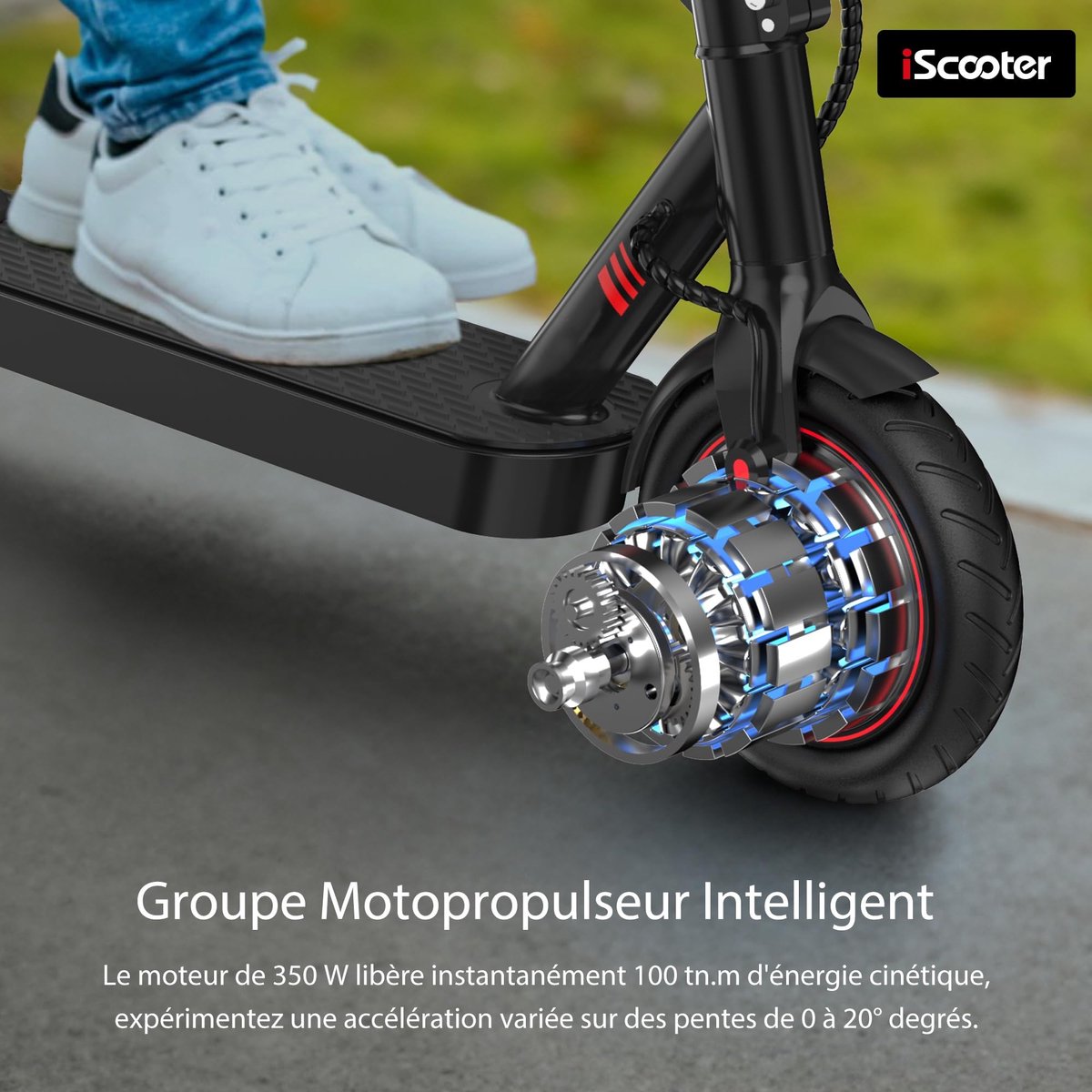 SnelShoppen - 8,5 inch elektrische step voor volwassenen, opvouwbare e-step 350W, max. 25 km/u, dubbele remmen, 3 snelheidsmodi, tot 100 kg, ideaal vo