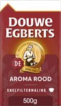 Rood pak Douwe Egberts Aroma Rood snelfiltermaling koffie, 500g.