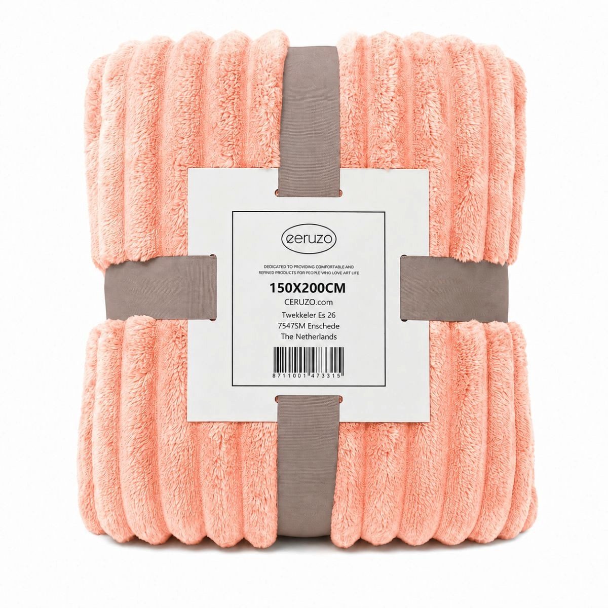 Ceruzo Fleece Deken 150x200 cm - Perzik - Coral - Zachte Plaid -Woondeken