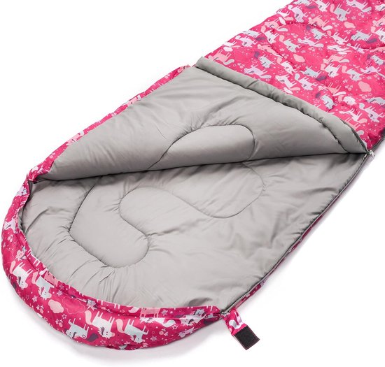 Kinder slaapzak - Mummieslaapzak capuchon - Kamperen en reizen - Inclusief rugzak - 160 cm - Eenhoorn van Kinder — afbeelding 2