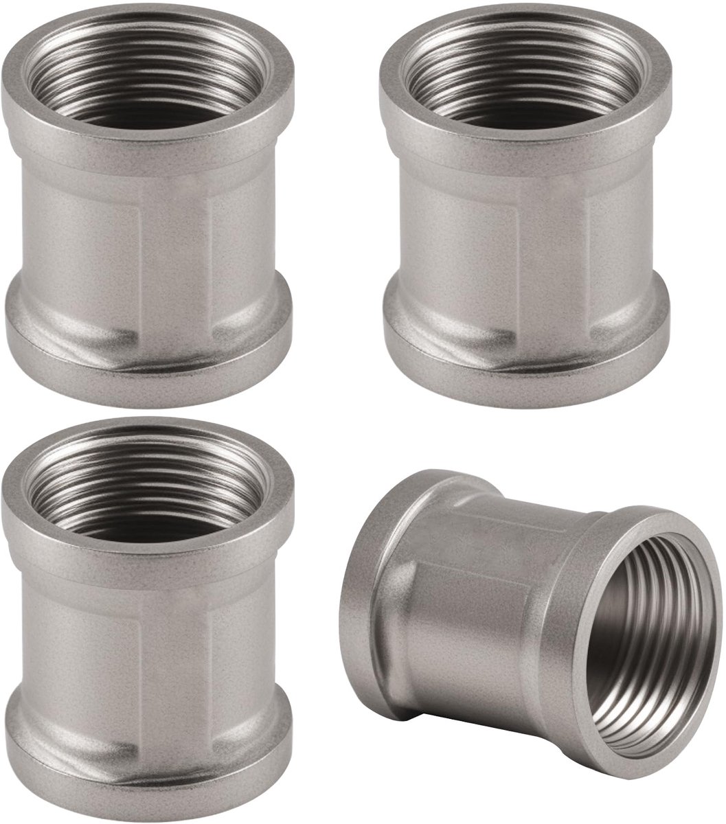 Dailygoods - 4 Stuks Dubbele Nippel 1 Inch IG/IG - Koppeling Adapter voor Buizen
