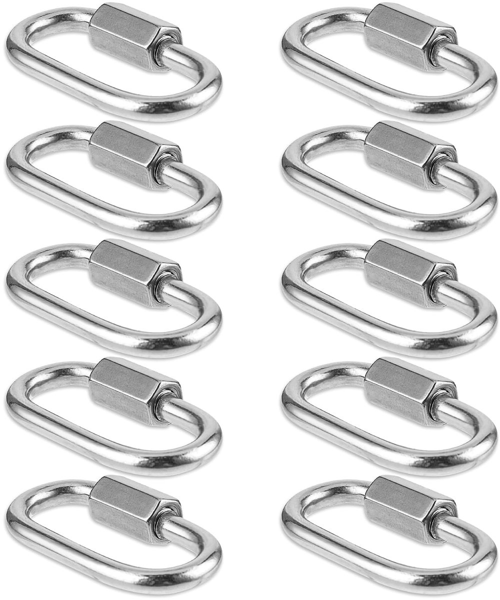 Dailygoods - 10 Stuks Carabiners - Zware Kwaliteit Haakjes voor Kamperen en Hiking