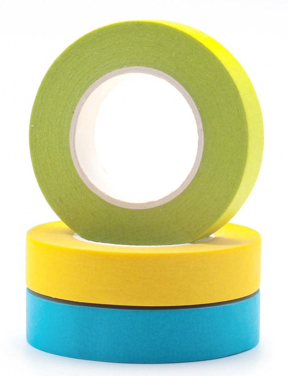 Dailygoods - 3 Rollen Afplaktape in Regenboogkleur - Hoofdkleurige Schilderstape voor Binnen en Buiten