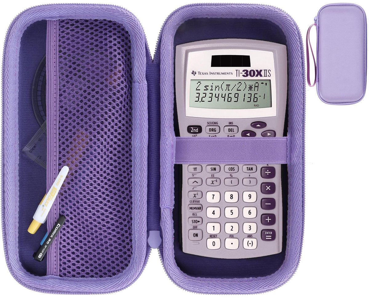 SnelShoppen - Harde Hoes voor Wetenschappelijke Rekenmachine TI-30XS/TI-30X Pro/TI-30XA/TI-36X PRO/TI 30 X Plus/TI-30XIIS - Paars - Duurzaam, Bescherm
