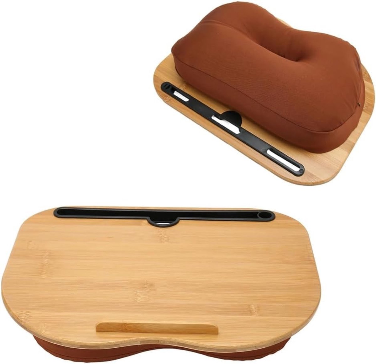 Dailygoods - Bamboe Laptop Tray met Kussen voor Draagbaar Gebruik