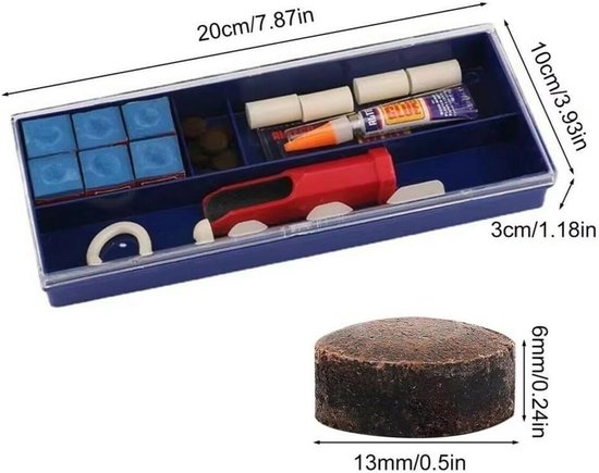 Keu Reparatie Set - Billard Keu Onderhoud - Keu Repareren - Basis Reparatie Kit - 1 Kilogram - Multi Color — afbeelding 5