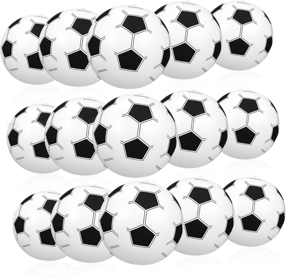 Opblaasbare Voetballen - Strandballen PVC - Buitenspelen Zwembad - Lichtgewicht Ontwerp - 30 cm - Wit