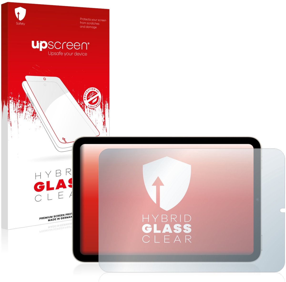 upscreen - Screenprotector voor Apple iPad Mini 6 2021 (Landschapsmodus, 6. Gen.) - Folie Beschermfolie Beschermglas transparant