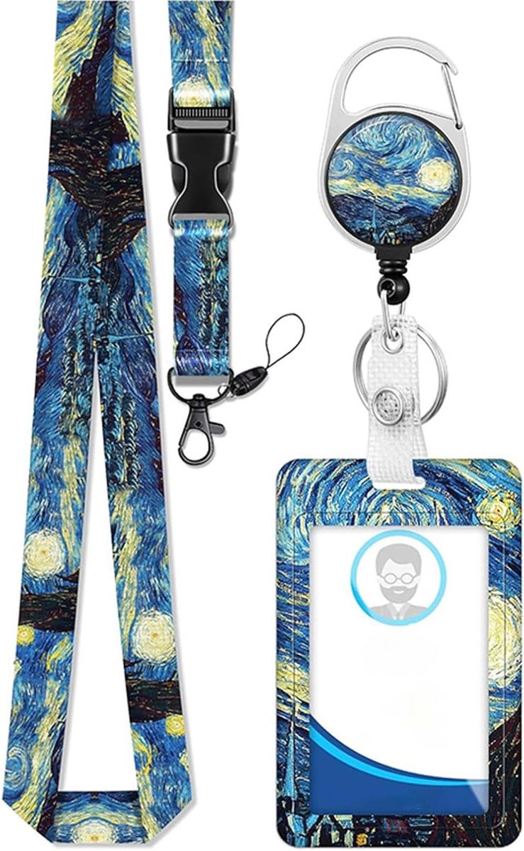 Badgehouder met Lanyard - Kaarthouder Naamkaarthouder - Veilige Documenten Dragen - Sterke Klemfunctie - 14 x 7 x 3 cm