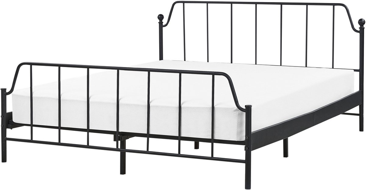 Beliani MAURESSAC - Tweepersoonsbed - Zwart - 160 x 200 cm - Metaal