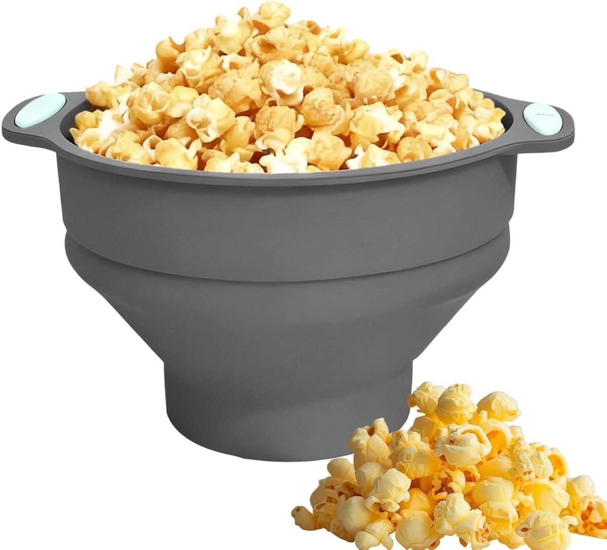 Popcorn Maker - Popcorn Kom Magnetron - Snacks Bereiden - Opvouwbaar Ontwerp - 24.8 x 20.6 x 6.1 cm - Grijs
