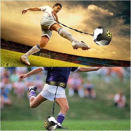 Voetbal Trainingsapparaat - Solotrainer Voetbal - Balvaardigheid Verbeteren - Elastische Bal Riem - Taglia unica - Zwart — afbeelding 2