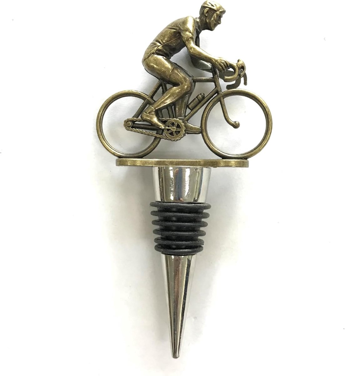 Flessenstop - Wijnflaschenklem voor de fiets - 12*6*2.1CM - Handige wijnaccessoires en decoratie, perfect cadeau voor fietsliefhebbers en mannen, ideaal voor fietsliefhebbers, kerst Vaderdag verjaardag - Zinklegering