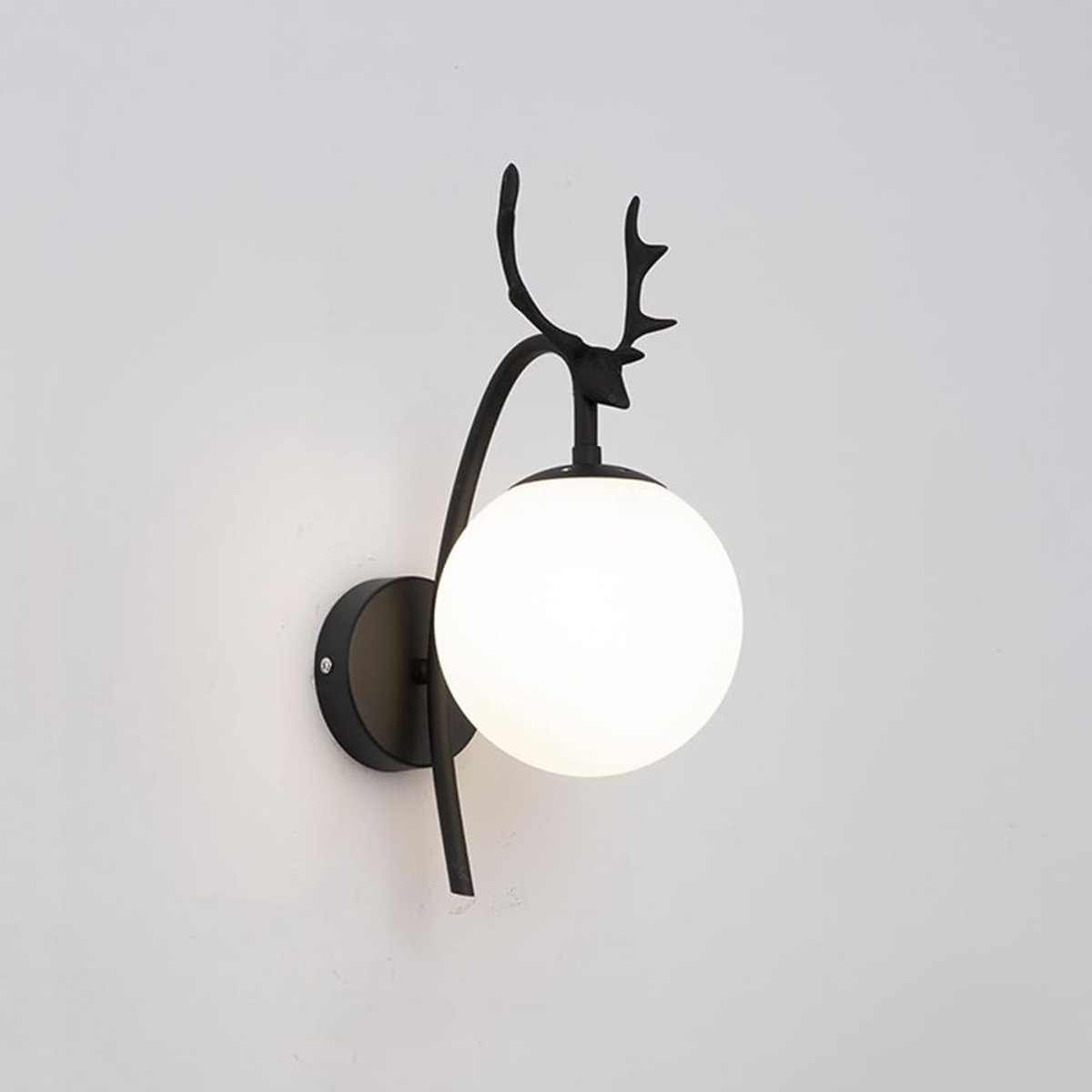 KZQ Creatieve Herten Gewei Wandlamp Plafondlamp - E27 Fitting - Modern Design - Voor Slaapkamer Woonkamer Hal Gang - Zwart