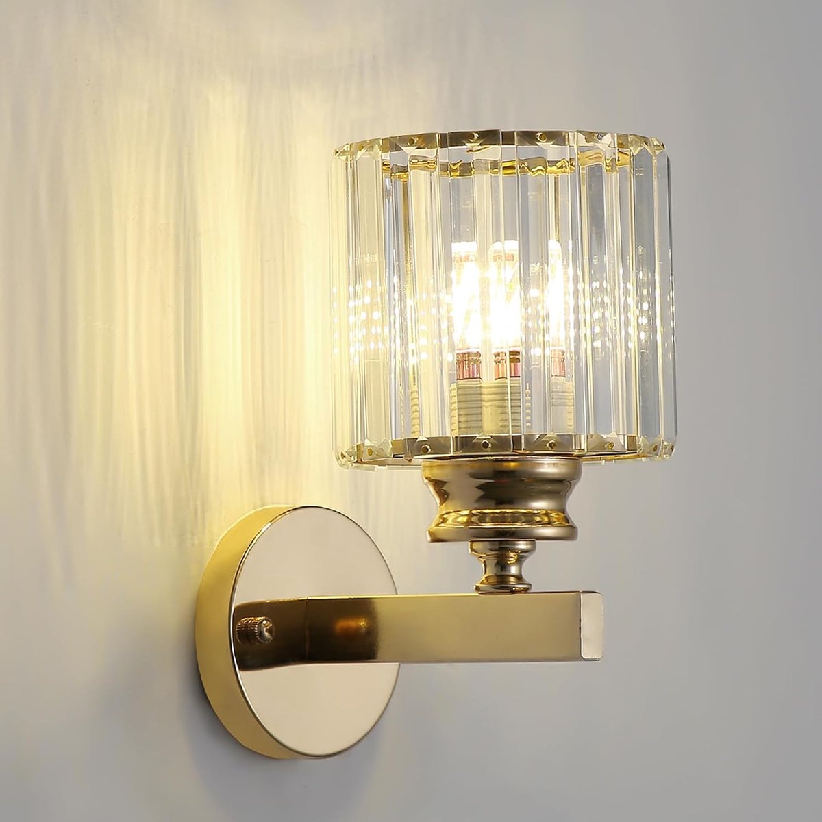 KZQ Moderne Retro Kristal Wandlamp Plafondlamp - E27 Fitting - Gouden Sconce - Voor Slaapkamer Woonkamer Hal Gang