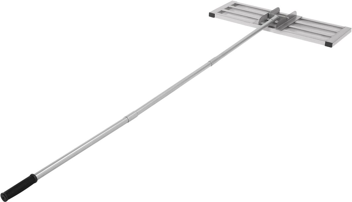 Gazonnivellerhark - Gras egaliseren - Gazon onderhoud - Roestvrijstalen kop - 75 x 25 cm - Zilver