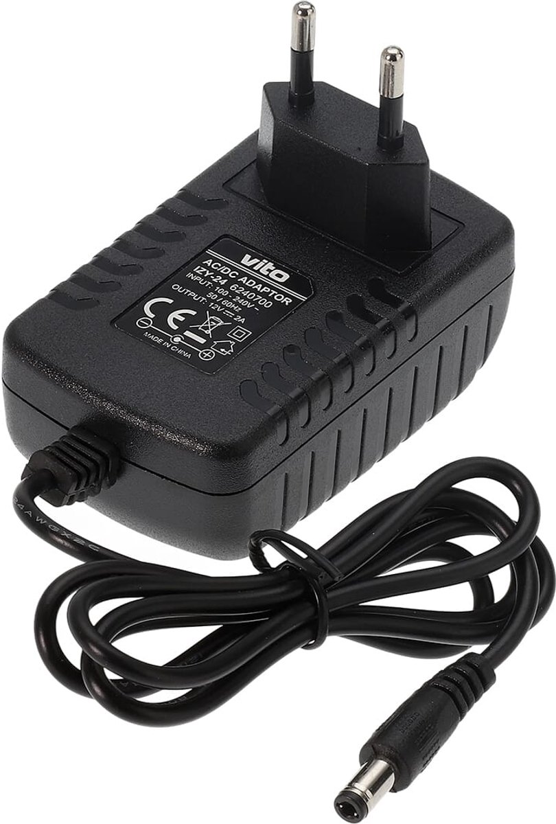 VITO Izy - LED Transformator 12V 24W 2A - Spatwaterdicht - IP44 - LED Strip Voeding 12V