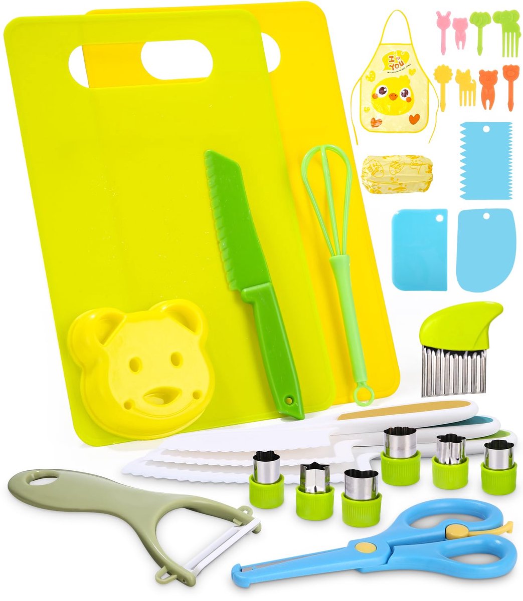Dailygoods - 32-delige Kindermessen Set - Veilig Keukengereedschap voor Kinderen