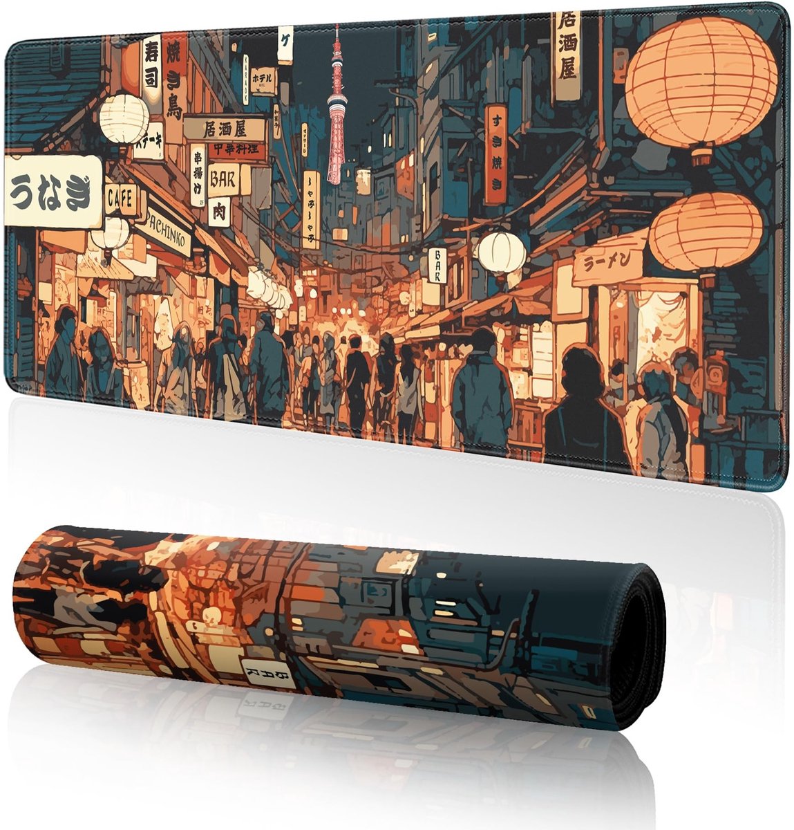 Dailygoods - Kawaii Gaming Desk Mat XL - 31.5 x 11.7 cm met Antislip en Gestikte Randen