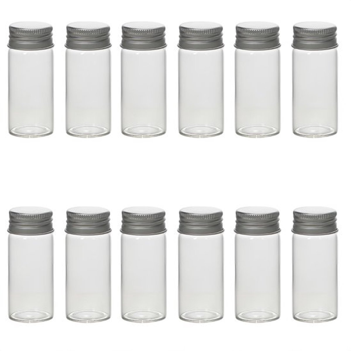 Dailygoods - Lege Glazen Flesjes - 12 Stuks 30ml - Aluminium Schroefdop - Perfect voor DIY en Reisgebruik - Multifunctioneel Opslagmateriaal - Geschik