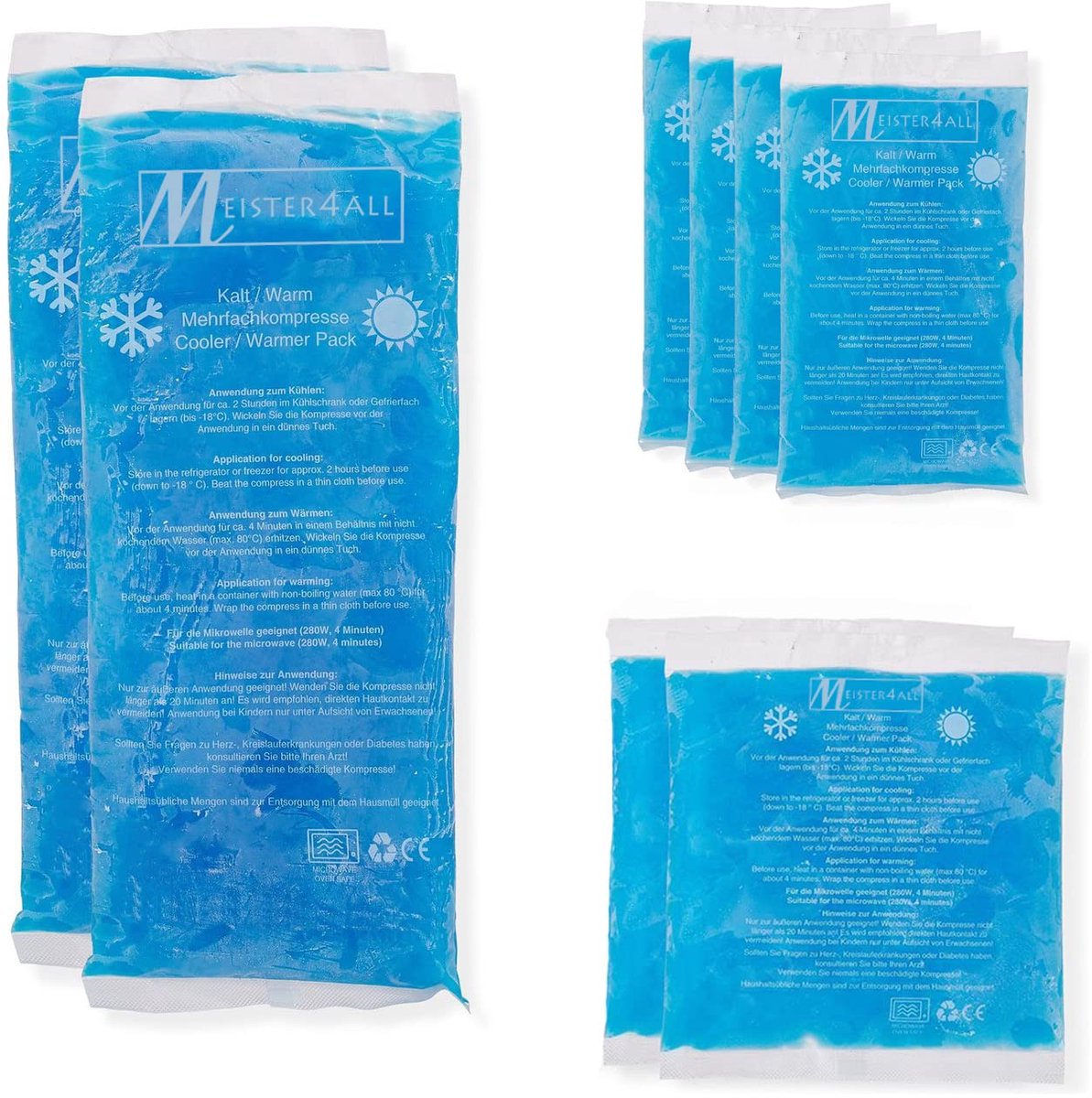 Dailygoods - Warme & Koude Kompressen - Set van 8 Stuks - Herbruikbaar