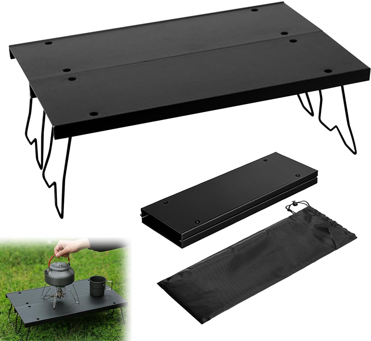 Dailygoods - Opvouwbare Campingtafel - Ultralichte Aluminium Tafel voor Outdoor - 33×22×11 cm