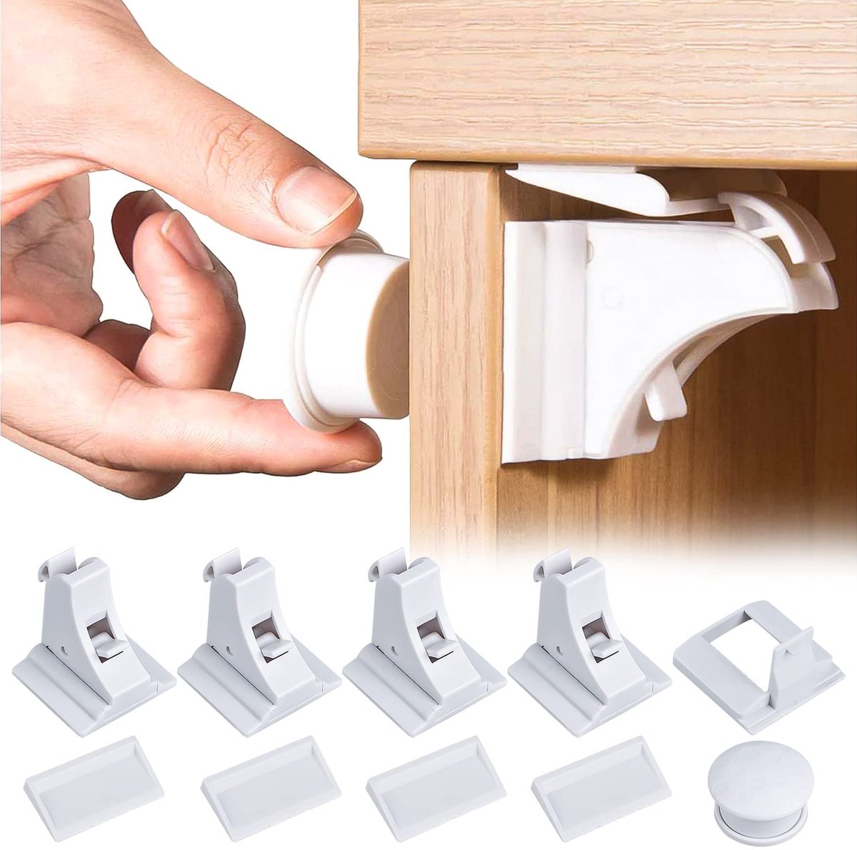 Dailygoods - Magnetisch Kinderveiligheid Kastslot - 4 Sloten met 1 Sleutel