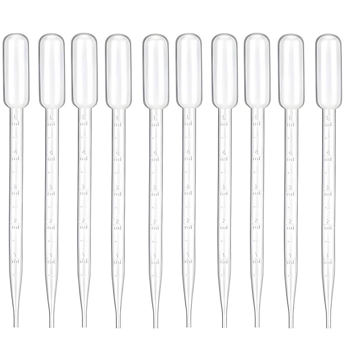 Dailygoods- Pipetten 10 stuks 5 ml - Kunststof Wegwerppipetten - Doseerpipetten - Laboratoriumexperimenten - Klaslokaalexperimenten - Transparante Schalen - Transferpipetten
