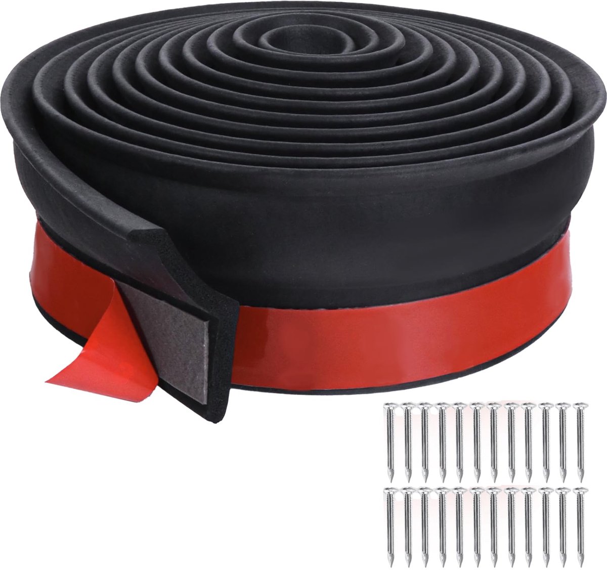 Dailygoods - 6m Zelfklevende Afdichting voor Garagedeur - Weerbestendige Rubber Reservestrips
