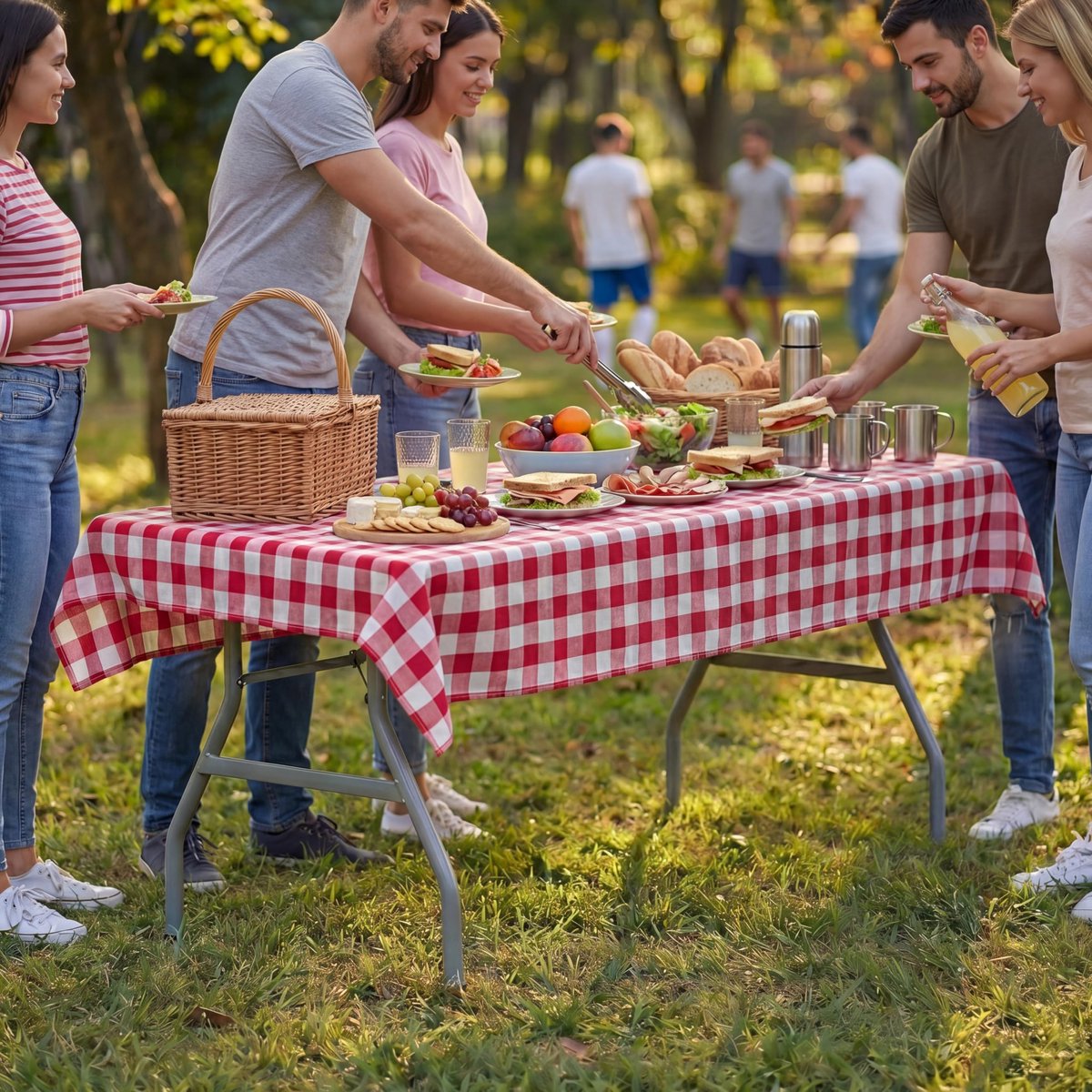 SnelShoppen - Vouwtafel 6ft Opvouwbaar Zware Extra Sterkte Camping Buffet Tuin Party Bruiloft Markt Picknick Draagbaar Indoor Outdoor