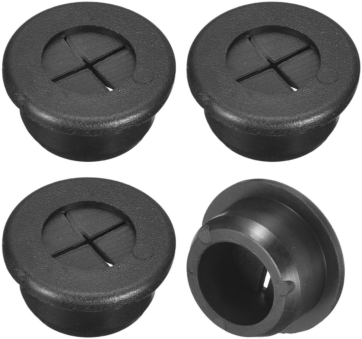 Dailygoods - 4 Stuks Desk Kabeldoorvoeren - Flexibele Rubber Kabelgrommet