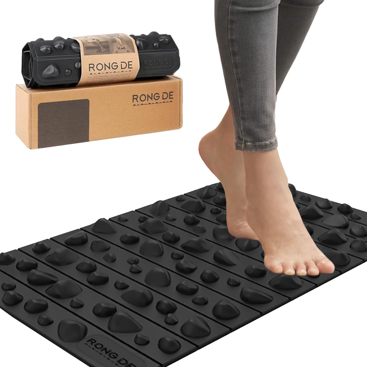 Dailygoods- Voetmassagemat voor ontspanning - Reflexologie - Acupressuurmat - Circulatie - Anti-vermoeidheid - Drie hobbels voor stimulatie - Reflexologiemat
