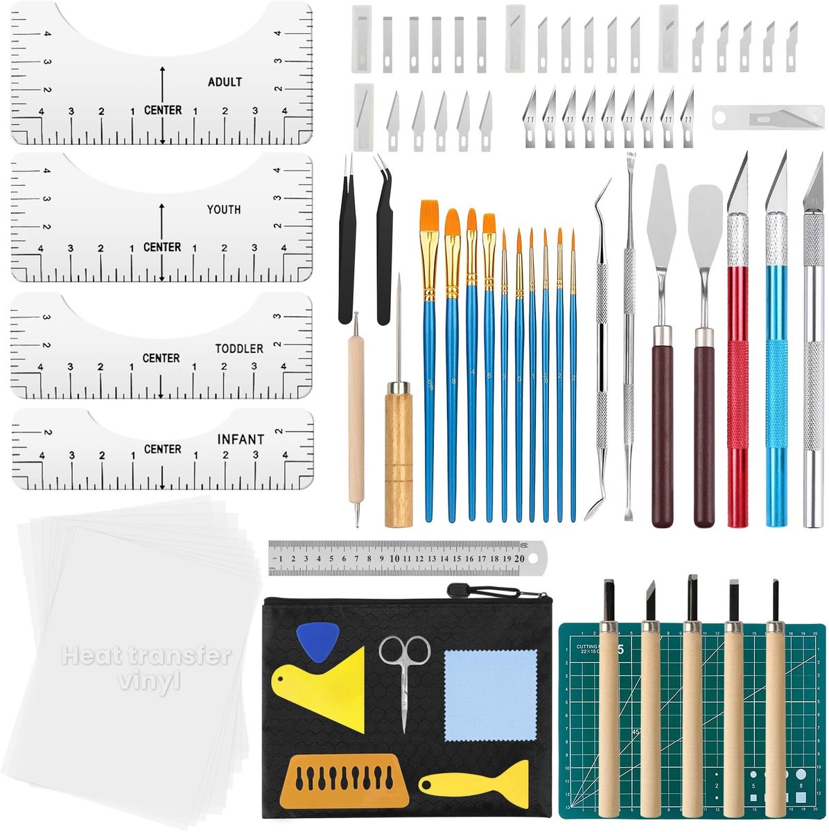 Dailygoods- Plotteraccessoires 79-delig - Snijmes - Knutselgereedschap - Vinyl Wieden - Schraper - Pincet - Cuttermes